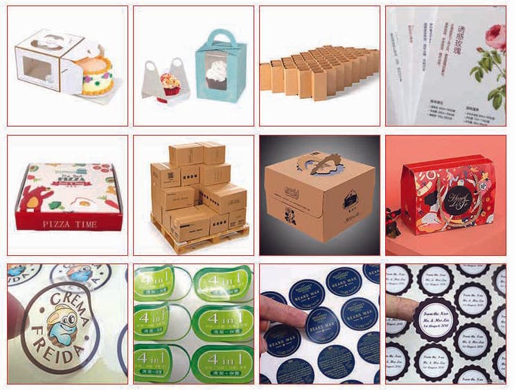 Range of litho-laminated retail packaging samples